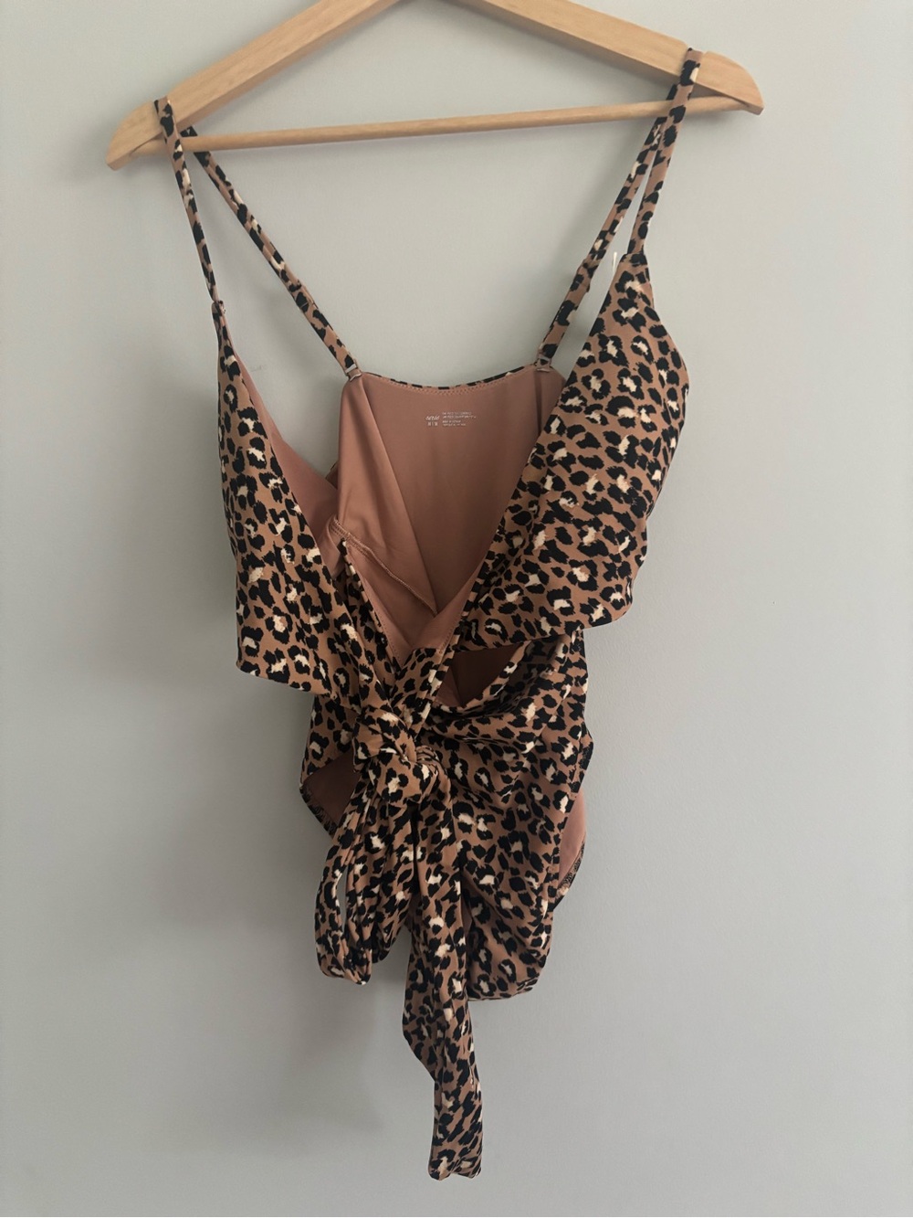 Aerie Leopard Print One Piece Wrap Swimsuit